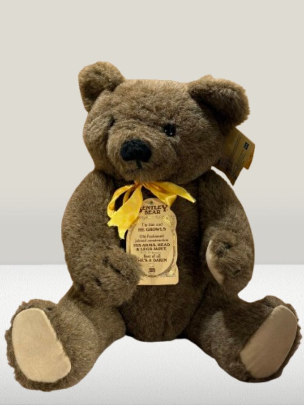 Vintage Dakin Bentley Bear 18" Jointed Plush 1982 Hang Tags Does Not Growl